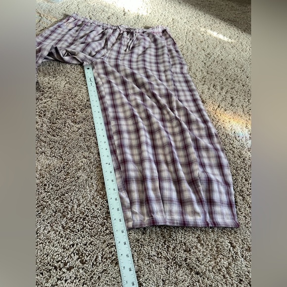 NWT new XL Anthropologie flannel parachute pajama bottoms pants plaid mauve - Picture 15 of 17